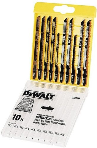 DeWalt Dt2290 Jigsaw Blades Assorted 10pce Wood Cutting - Powertools4U
