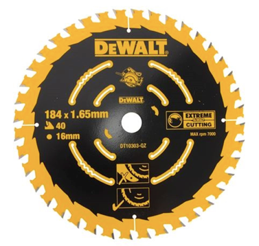 DeWalt DT10303 184mm 40T Extreme Framing Circular Saw Blade - Powertools4U
