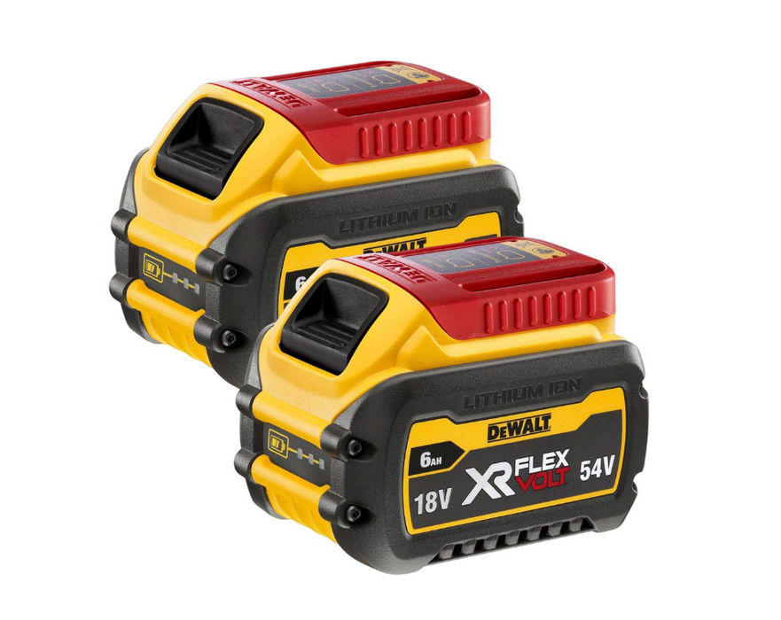 DeWalt DCB546X2 XR FLEXVOLT 18v/54v Li-Ion 6Ah Battery Twin Pack
