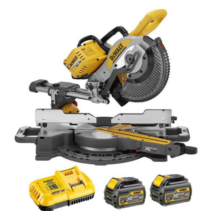 DeWalt DCS727T2 54V XR 250mm FlexVolt Mitre Saw With WTC 2 x 6.0Ah Bat Powertools Ireland