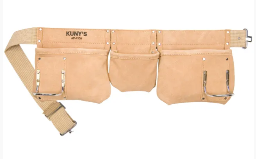 KUNYS AP-1300 Carpenter's Apron / Toolbelt 5 Pocket Suede Leather
