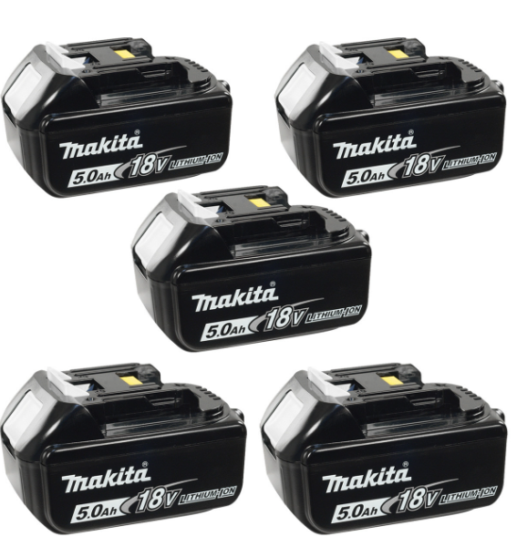 Makita BL1850 18V 5.0Ah LXT Lithium-Ion Battery (Pack of 5)