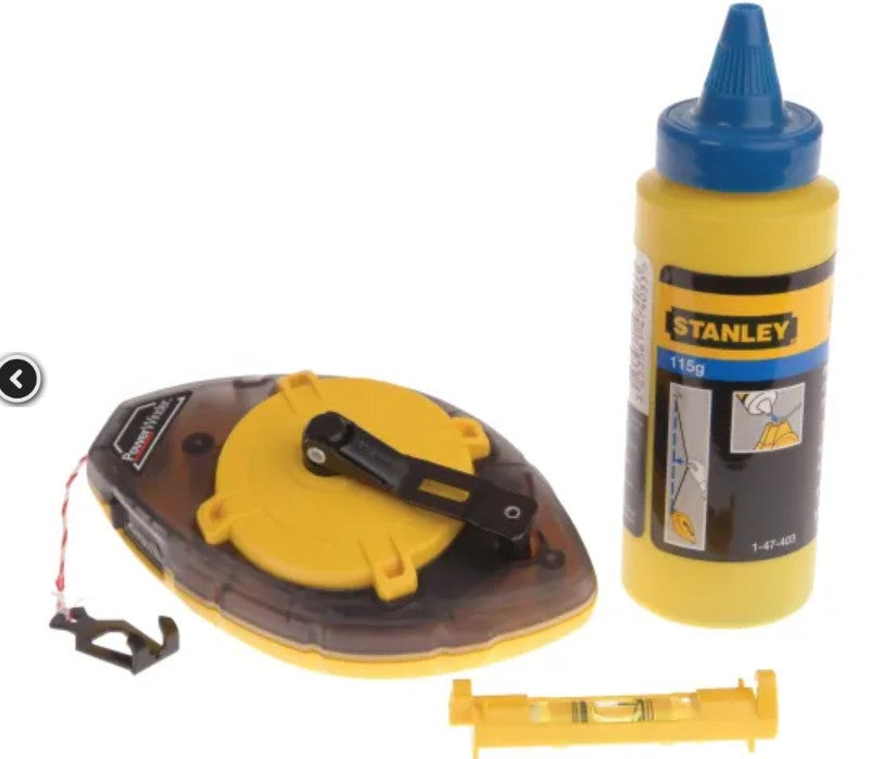 STA047465 Power Winder Chalk Line 30m, Chalk & Level
