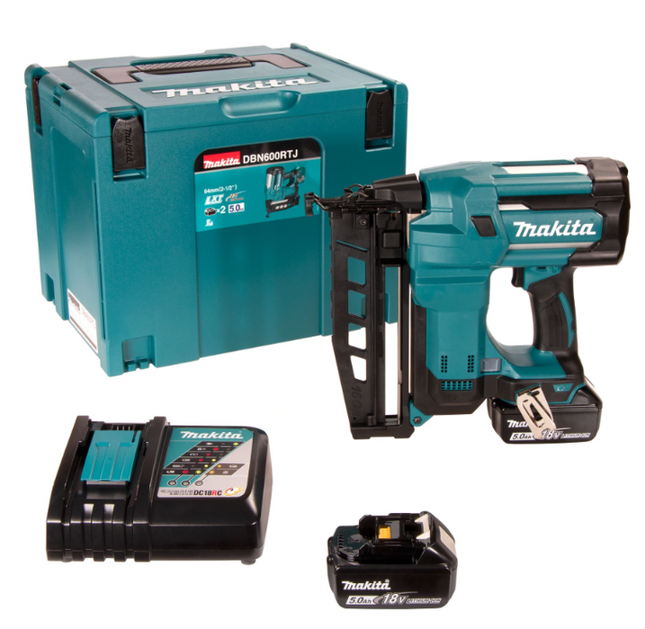 Makita DBN600RTJ 18V LXT Cordless Second Fix Straight Nail Gun with 2x Powertools Ireland