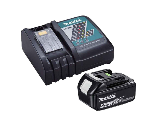 Makita DC18RC 18V LXT Fast Charger with 1 x BL1860 6Ah Battery