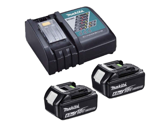 Makita DC18RC 18V LXT Fast Charger with 2x BL1860 6Ah Batteries