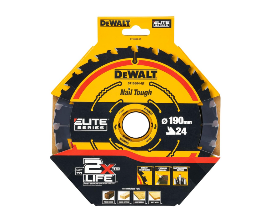 DeWalt DT10304 190mm 24T Extreme Framing Circular Saw Blade