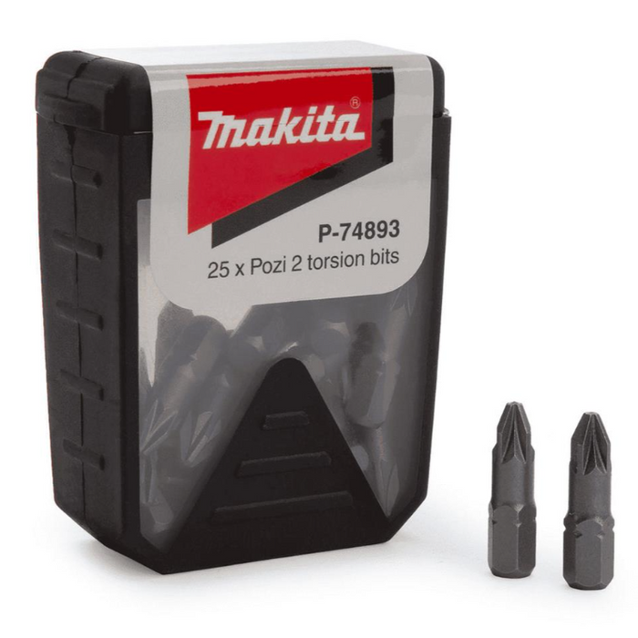 Makita P-74893 PZ2 25mm Impact Torsion Screwdriver Bit Box - Pack of 25