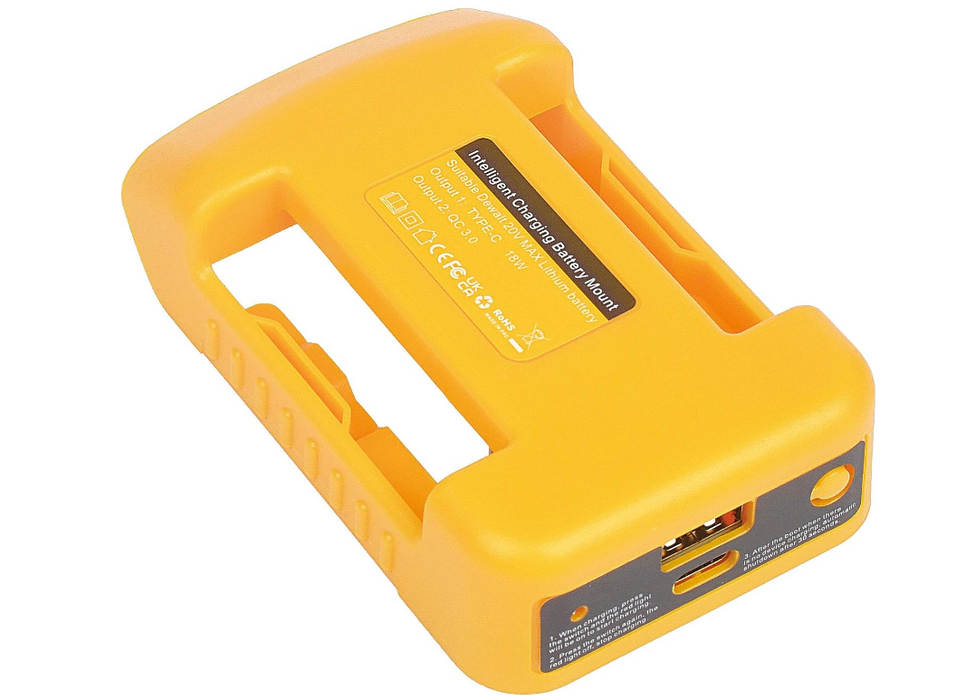 USB & USB TYPE-C Charger Compatible with DeWalt Batteries