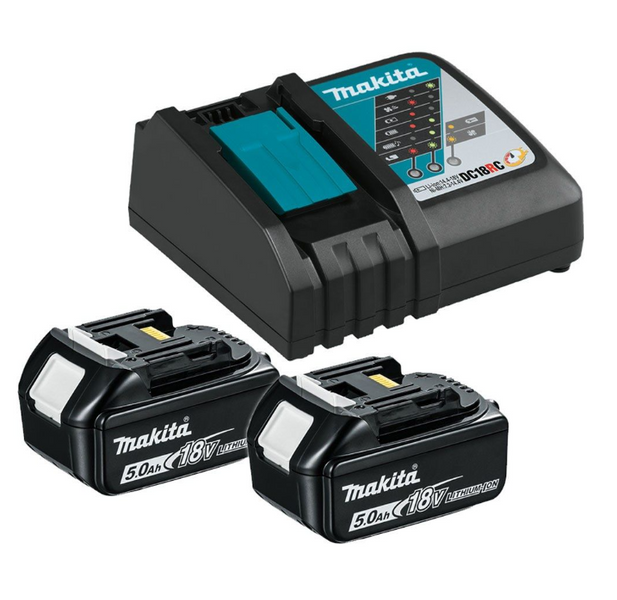 Coffret Makita DLX0921 - perceuse DDF485RTJB + 2 batteries 18V 5Ah +  chargeur DC18RC + enceinte DMR202B