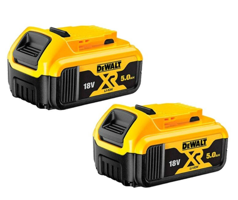 DeWalt DCB184 18V 5.0Ah XR Li Ion Batteries Twin Pack