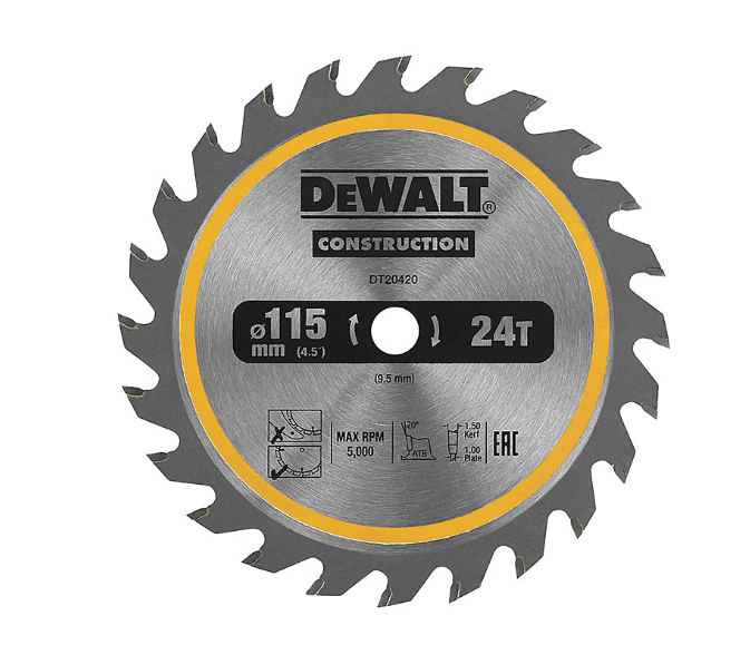 DeWalt DT20420 115 x 9.5mm 24T TCT Saw Blade