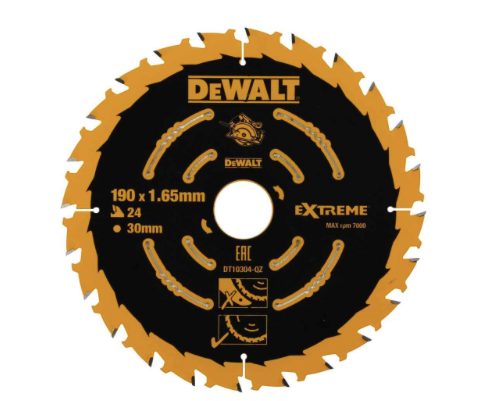 DeWalt DT10304 190mm 24T Extreme Framing Circular Saw Blade - Powertools4U