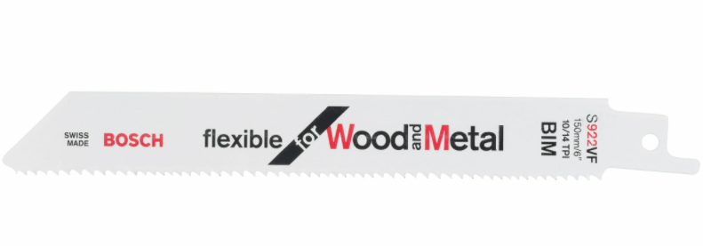 Bosch S922VF Reciprocating Saw Blades for Wood & Metal 150mm (Pack Of 5)